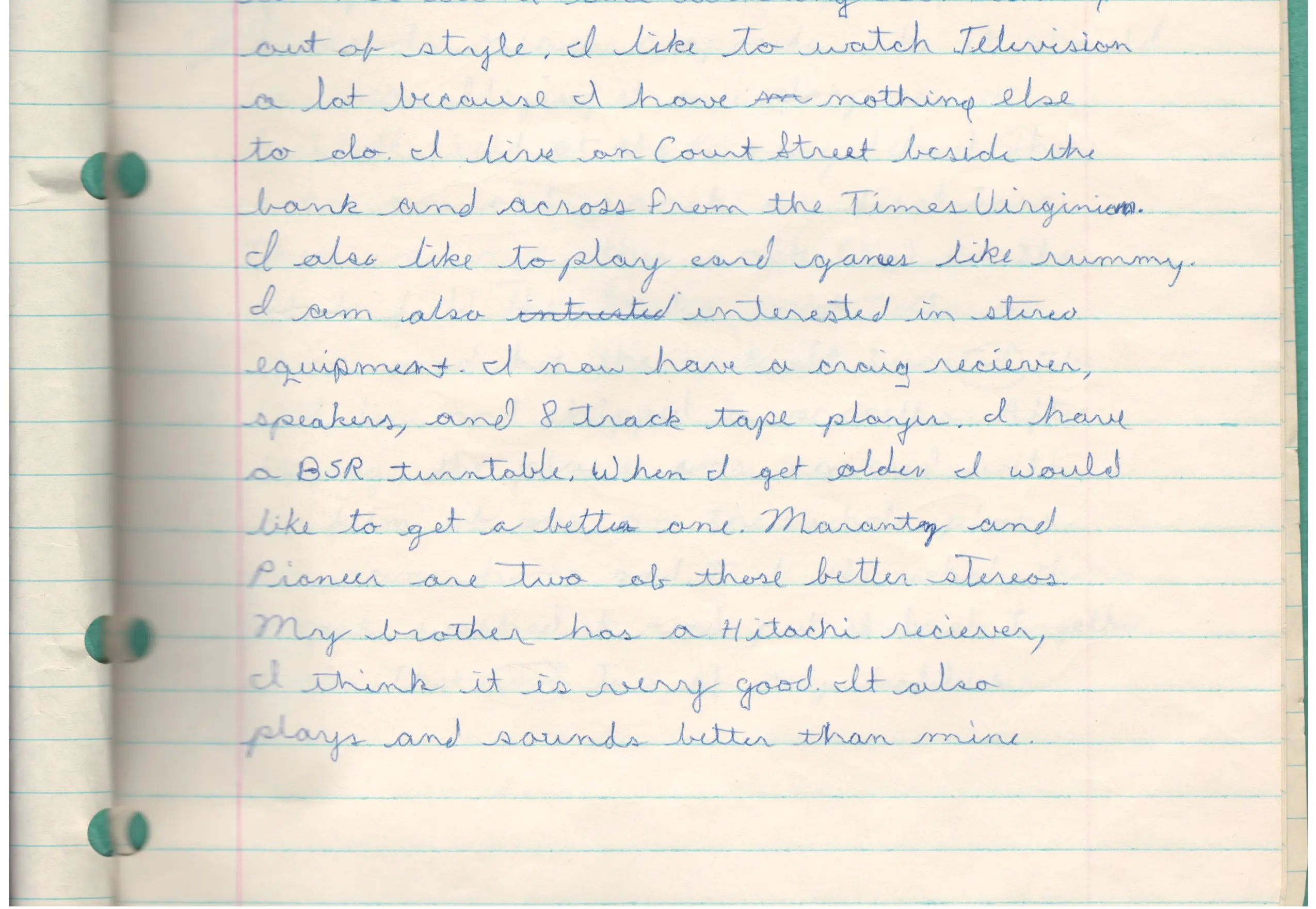 Handwritten diary entry dated March 1, 1957.
