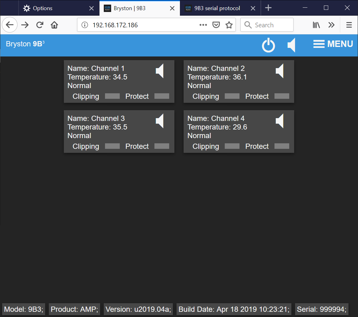 Screenshot of a network monitoring dashboard showing active network channels.