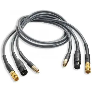 Various audio and video cables with different connectors.