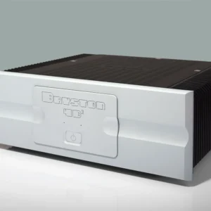 Modern white and black electronic device with a front panel display.